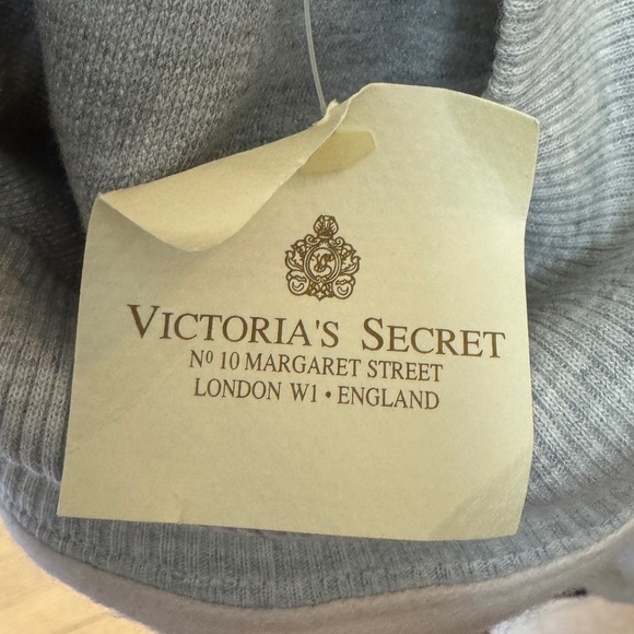 Victoria’s Secret Vtg Gold Label Pink Gray Flannel Mock Neck Pajama Tunic Small - Picture 5 of 6